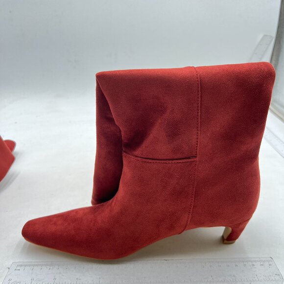 Brown Suede Comfortable Low Heel Pull on Knee High Boots Stylish Square Toe Boot